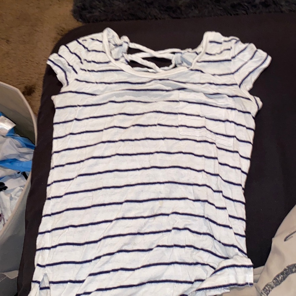 Black and white striped top
